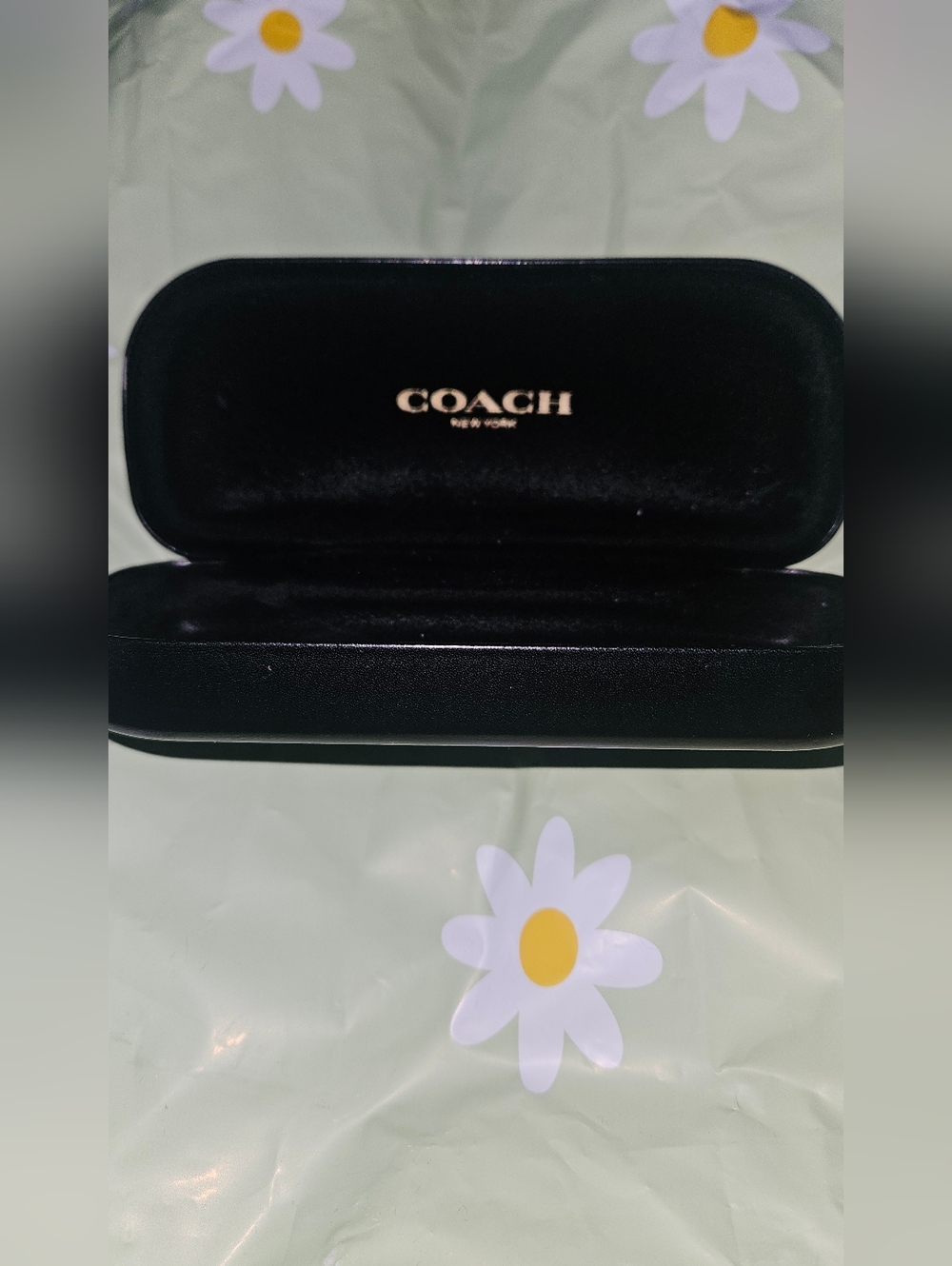 Coach Black and Gold Eyewear Case